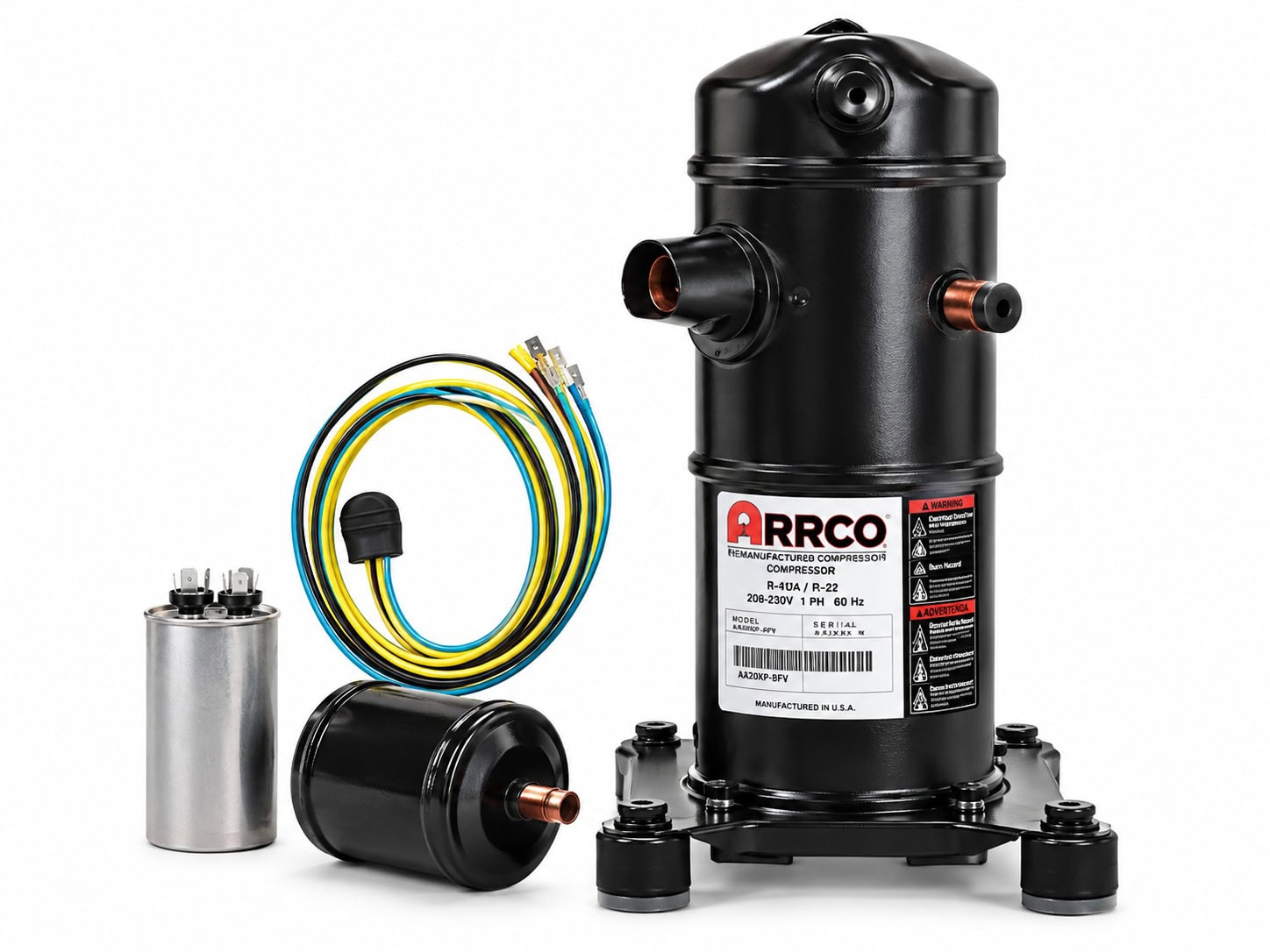 ARRCO remanufactured HVAC compressor kit with wiring harness and capacitor in Jacksonville FL