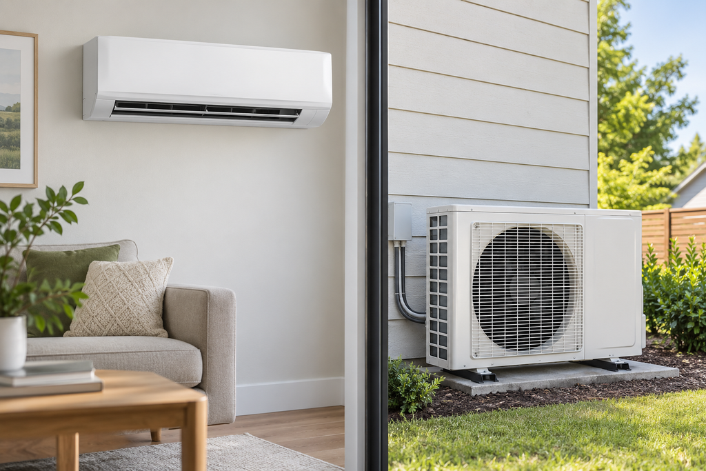 Mini split system with indoor wall unit and outdoor condenser in Jacksonville FL