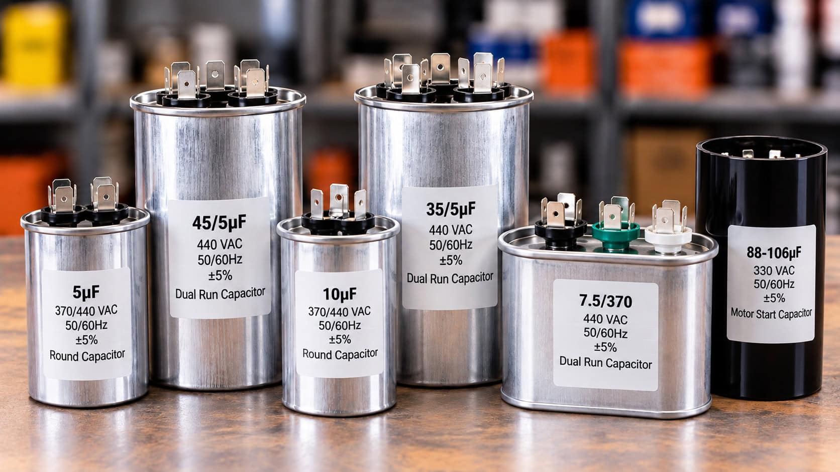 HVAC capacitor replacement showing MFD and voltage ratings for local pickup in Jacksonville FL