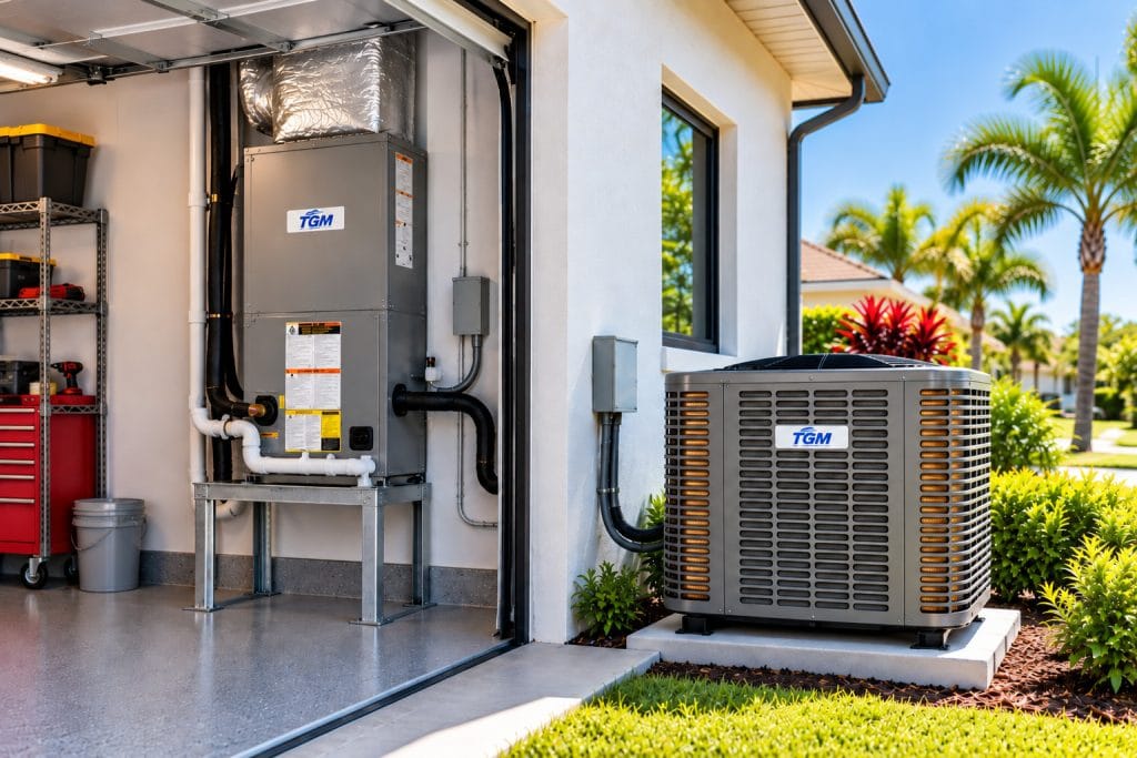 TGM heat pump and air handler system for a Florida home